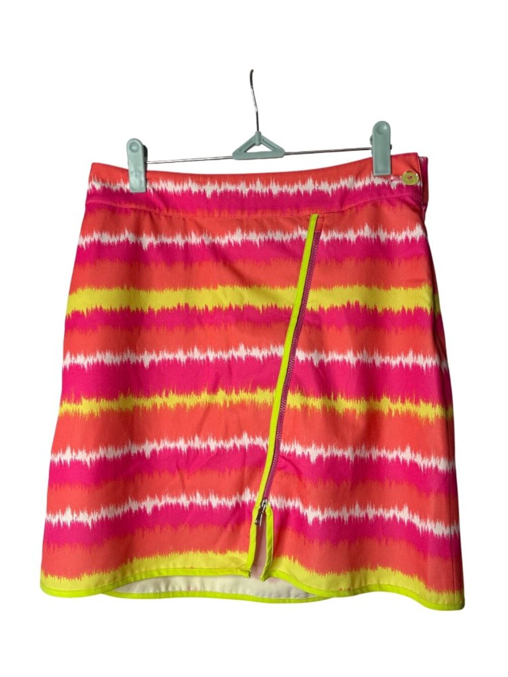 EP Pro Womens Golf Skort Size 4 Vintage Y2K Neon Striped Zipper Front